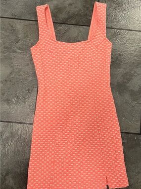 Urban Outfitters Coral Mini Dress with White Daisy Print
